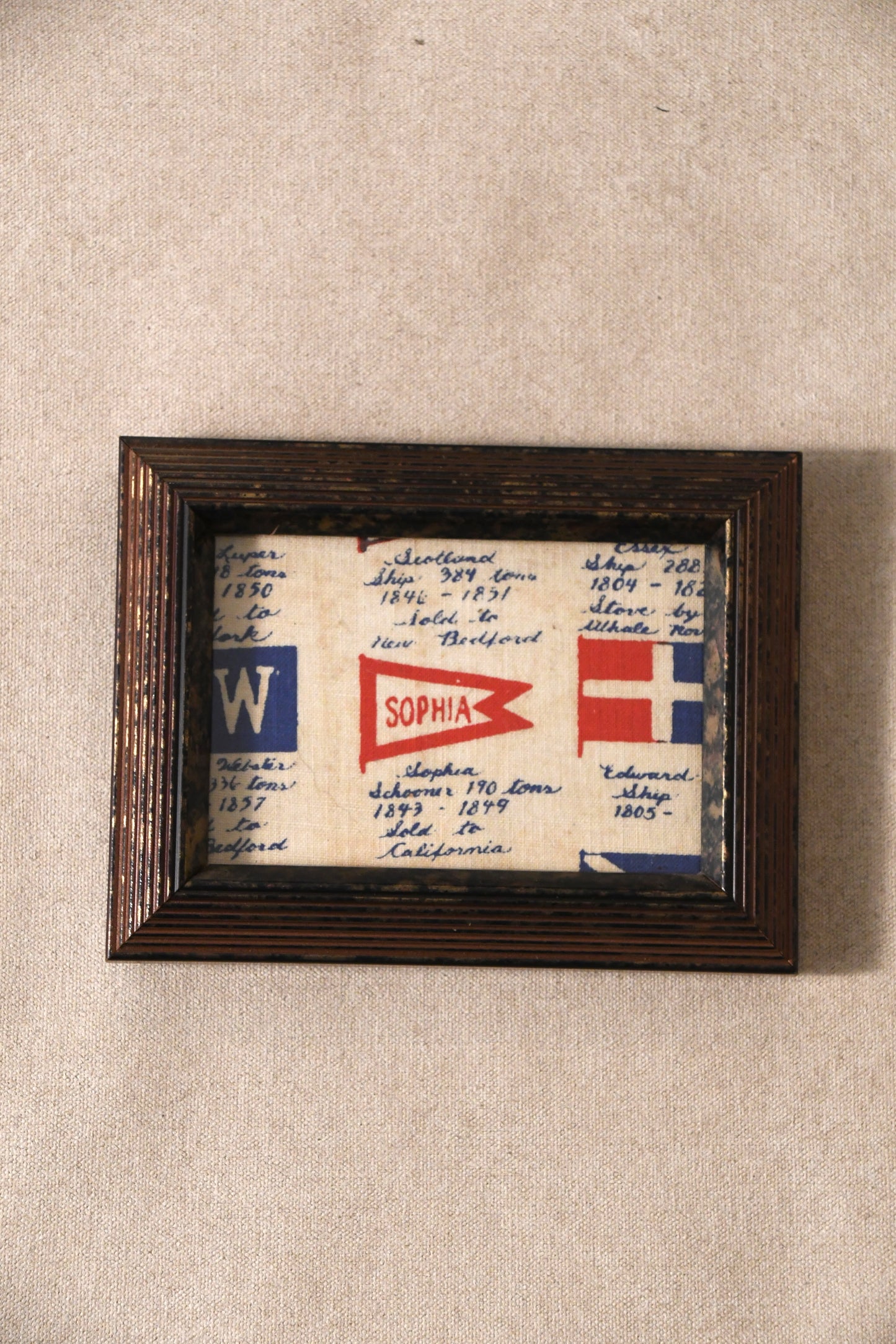 Mini Framed Vintage Linen Nantucket Postcards