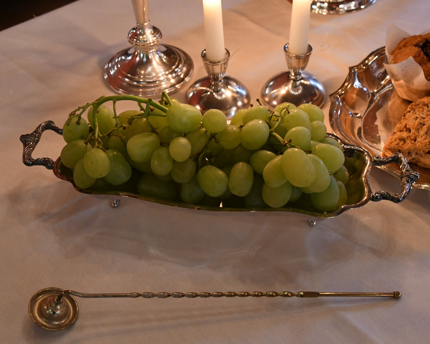 Vintage Footed Silver Plated Serving Tray