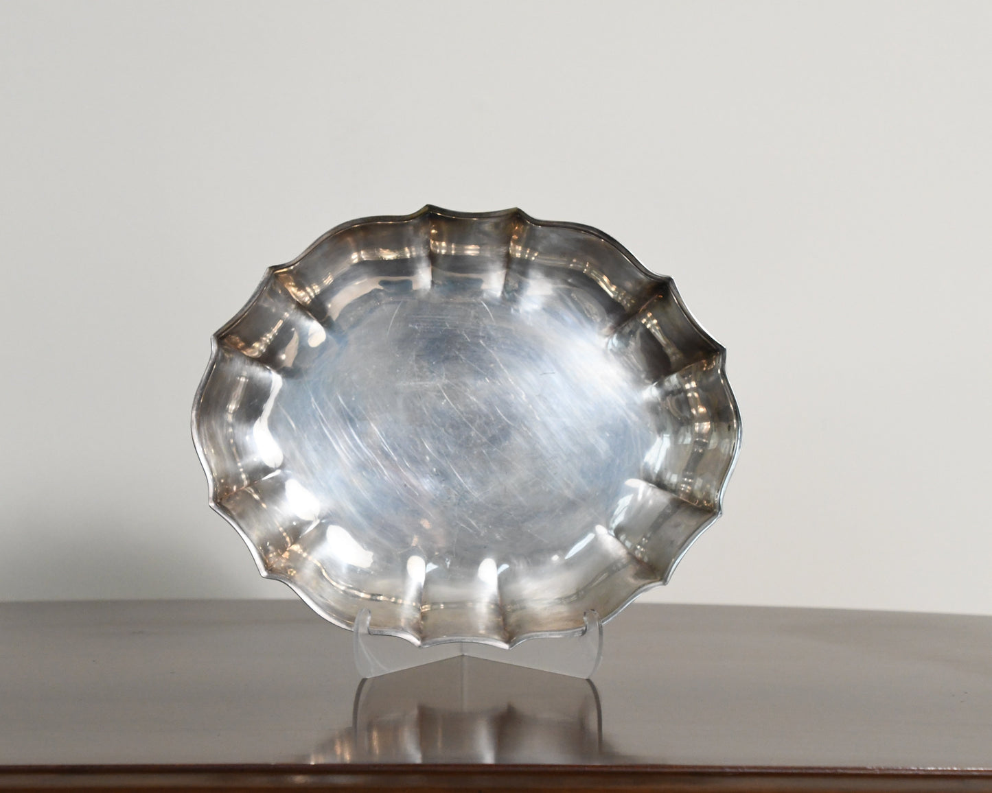 Vintage Silver Plated Scalloped Edge Tray