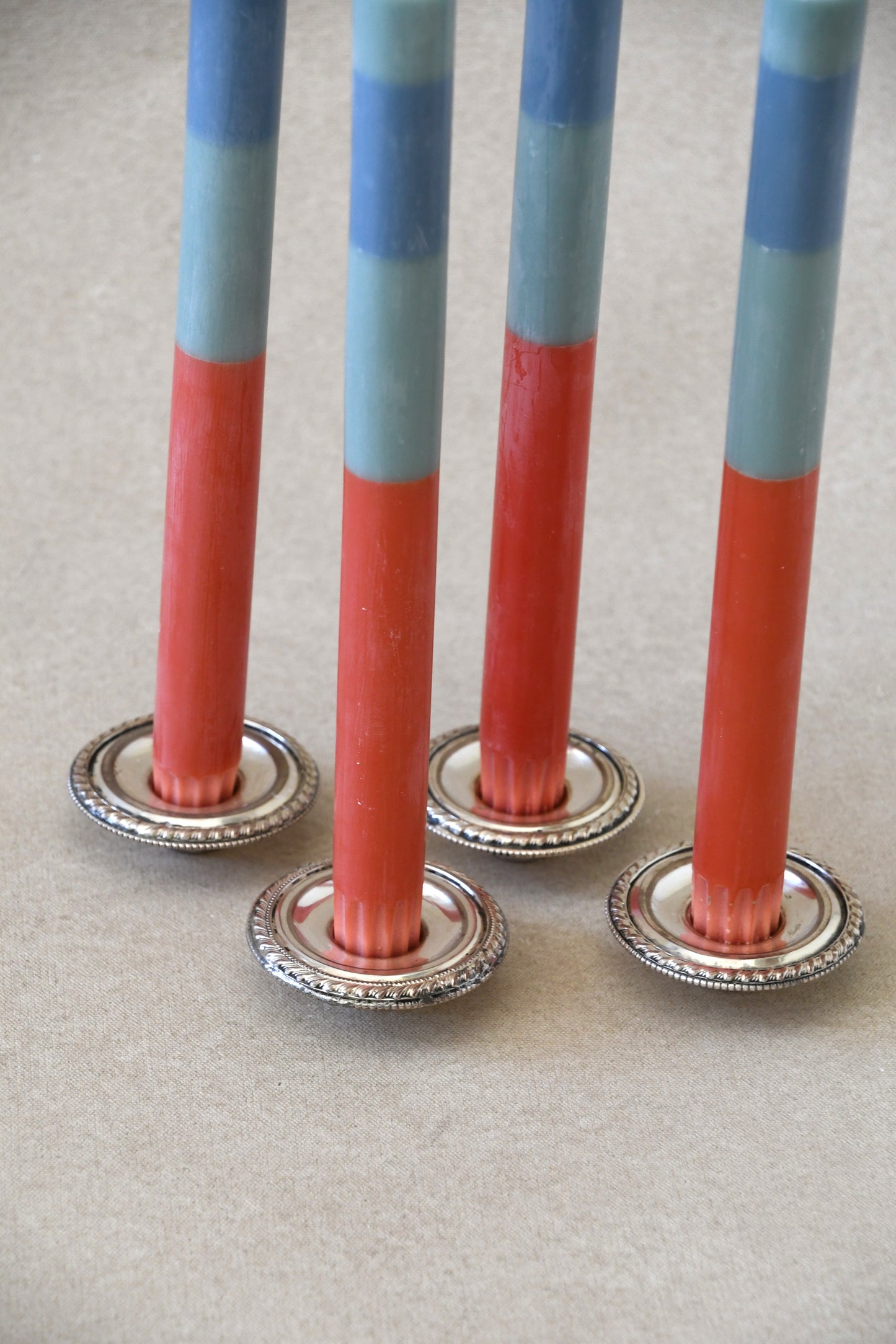 Vintage Silveplate Taper Candle Holders - Set of 4