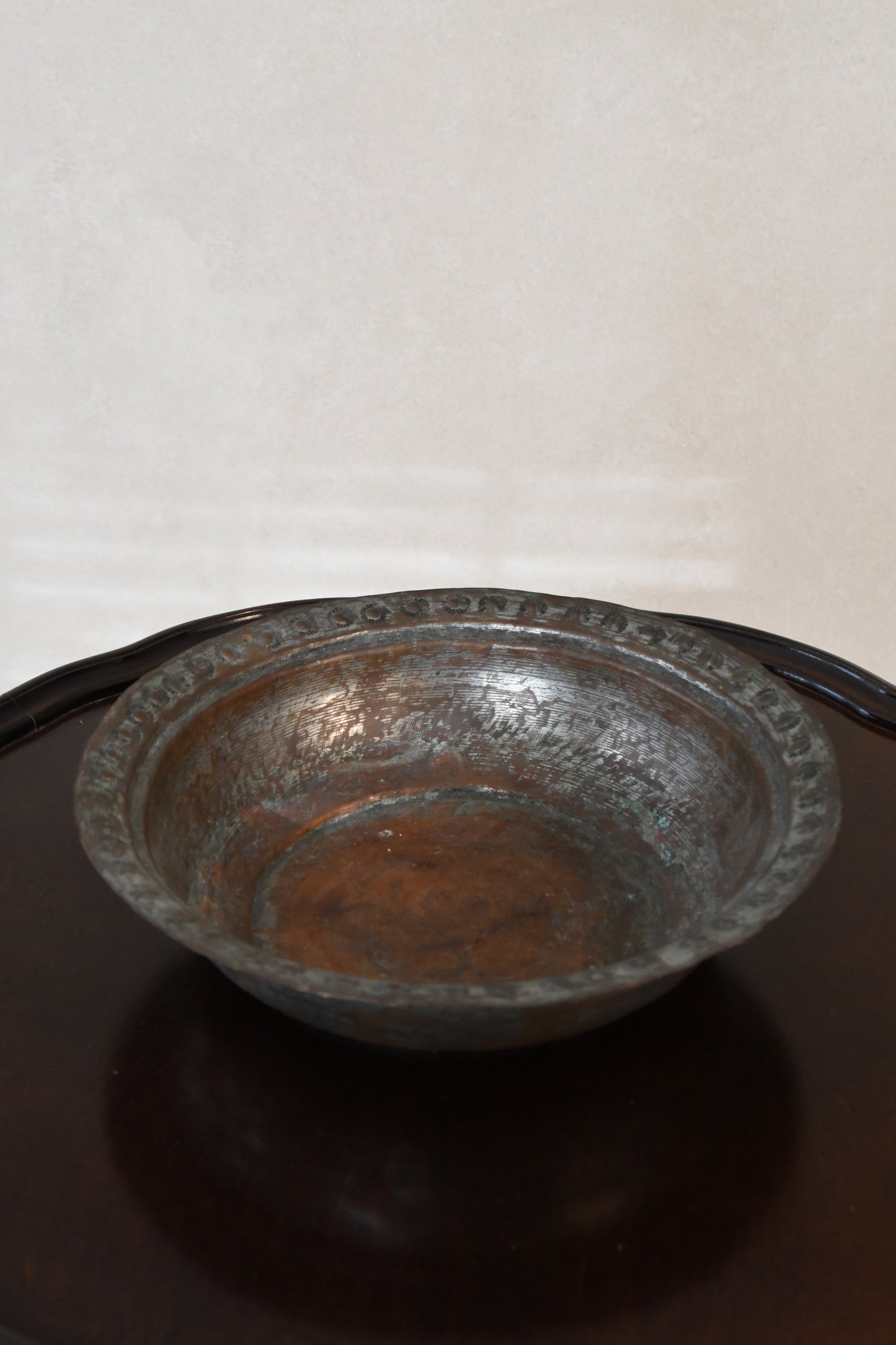 Antique Silver Washed Copper Bowl