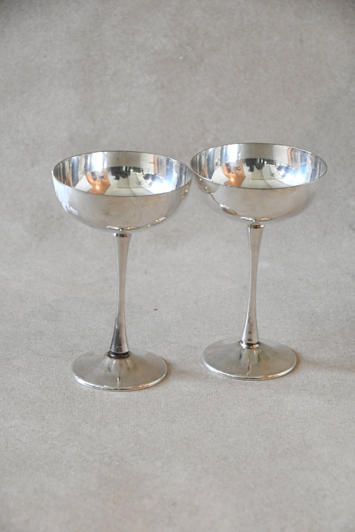 Vintage Godinger Silverplate Goblets Pair of 2
