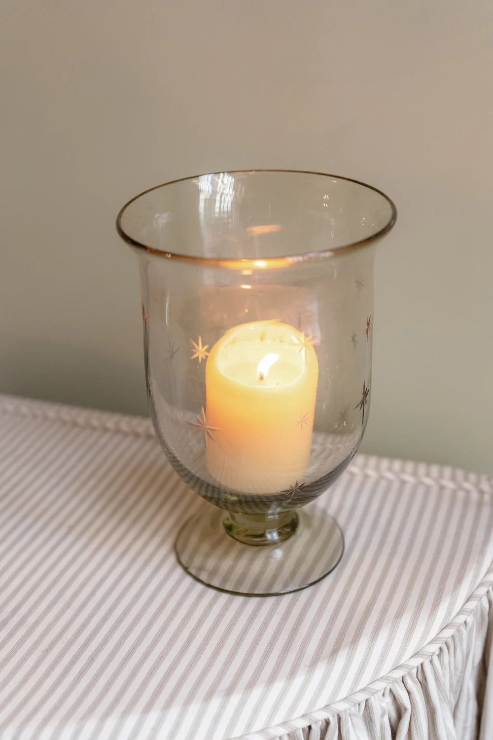 Clear Star-Etched Small Bell Hurricane