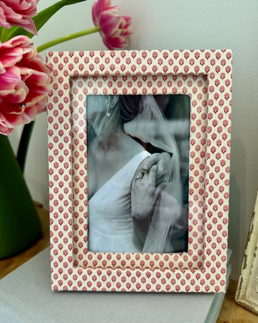 Red Blockprint Picture Frame