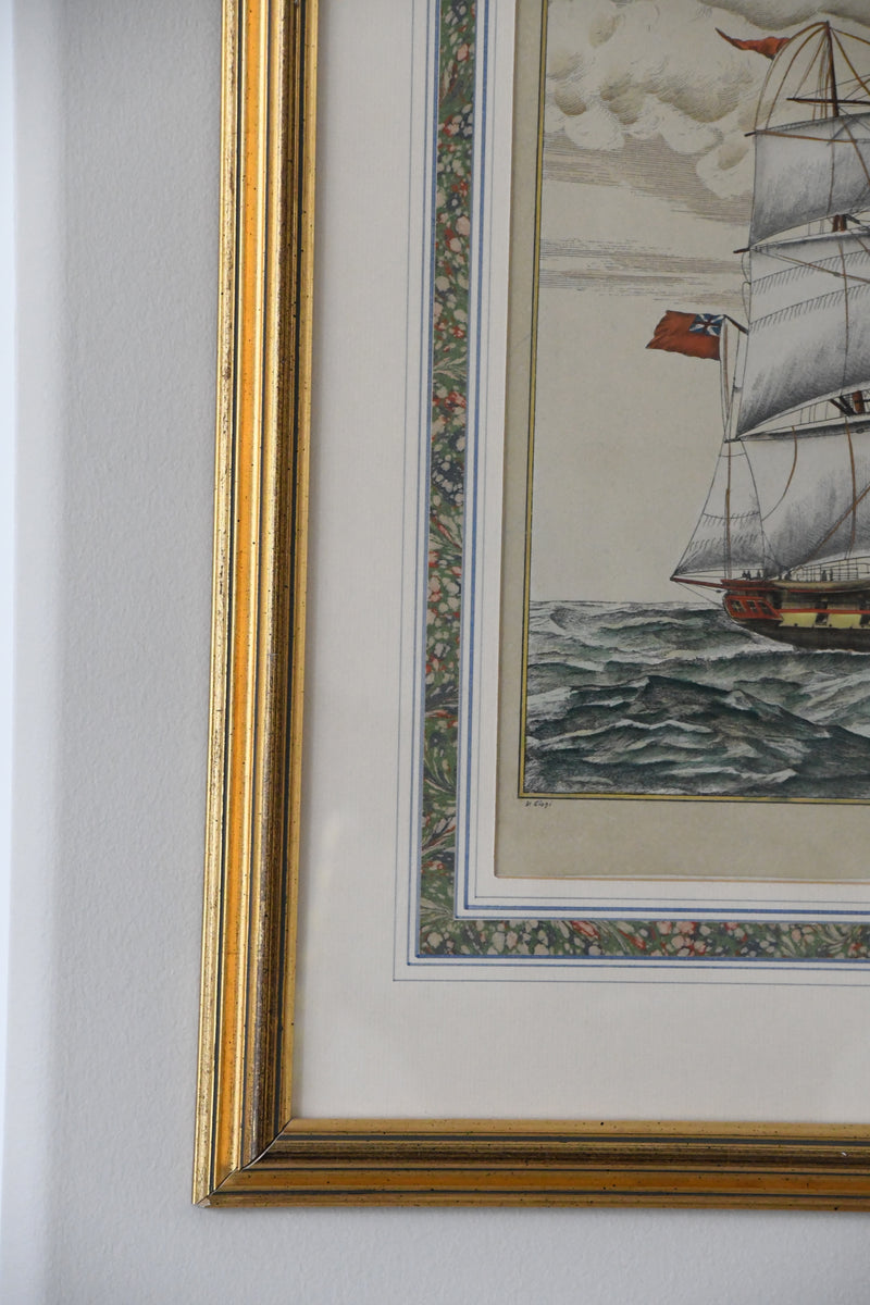 Antique Lithograph of The Clipper Ship Anglesey
