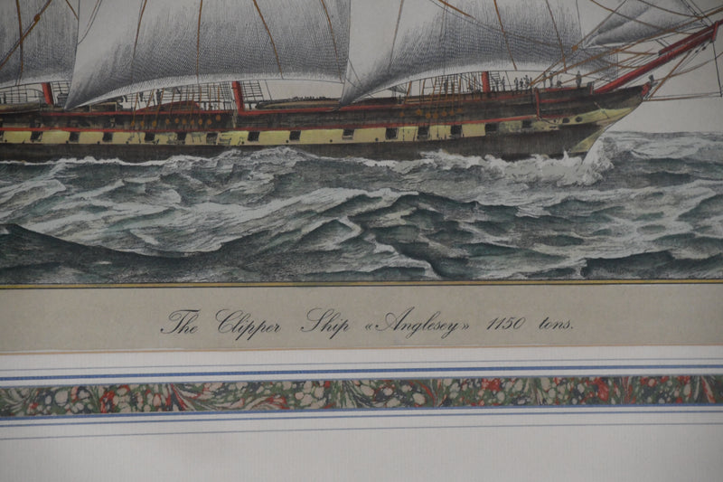 Antique Lithograph of The Clipper Ship Anglesey