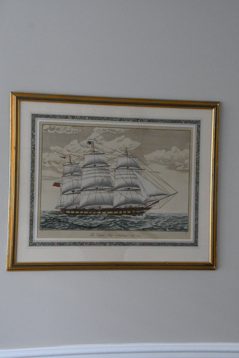 Antique Lithograph of The Clipper Ship Anglesey
