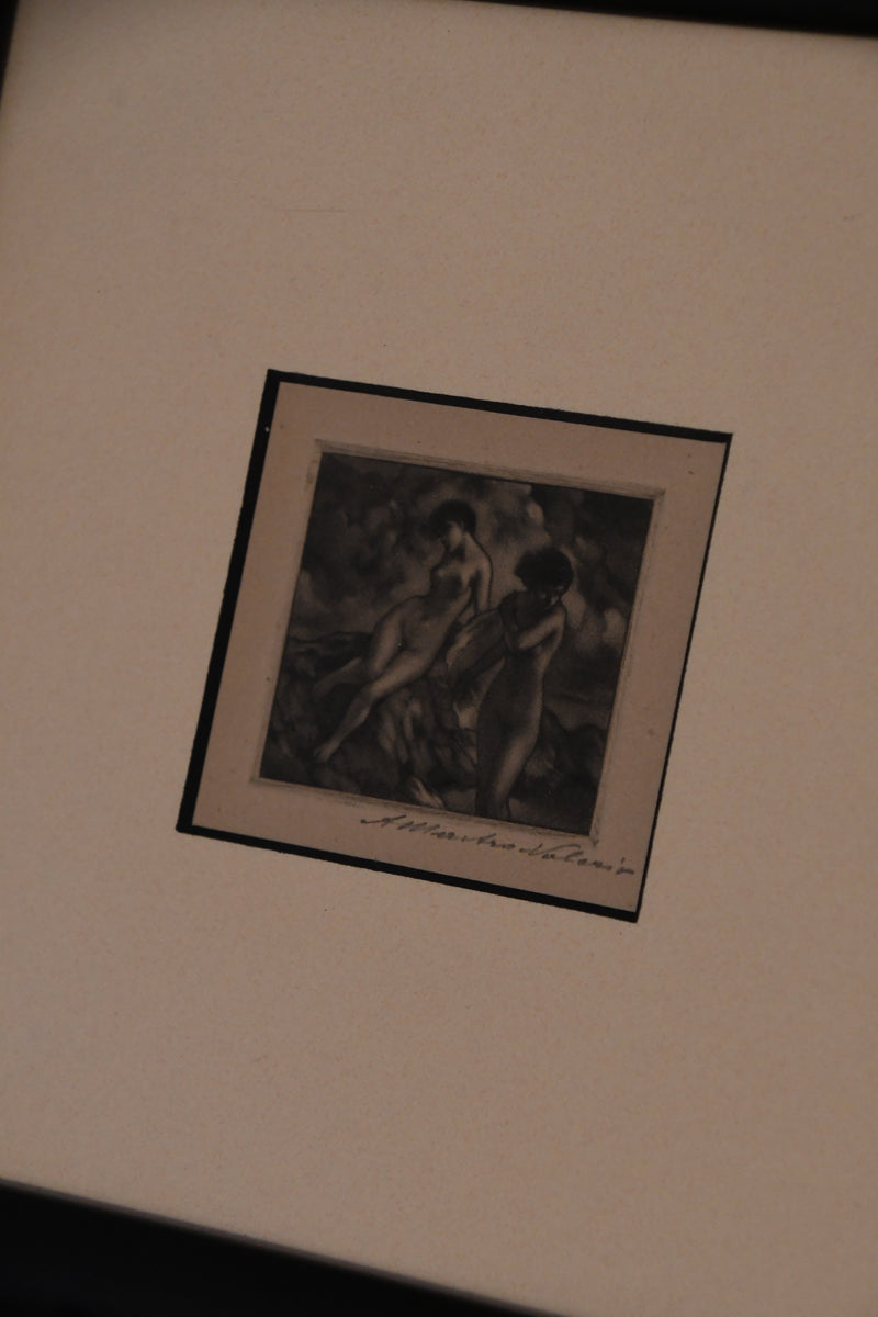 "Approaching Storm" Mezzotint by Alessandro Mastro Valerio (1887 -1953)