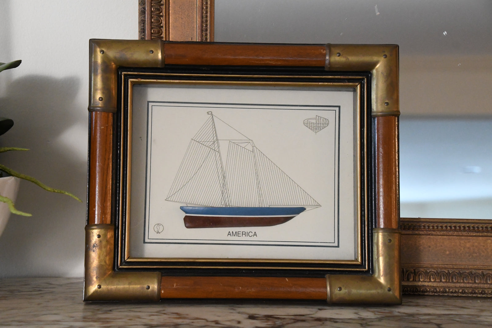 Vintage Sailboat Shadowbox