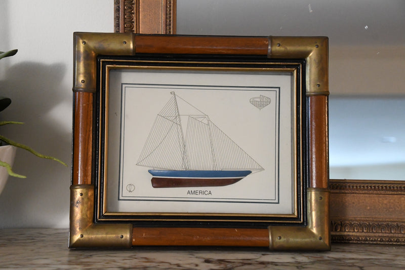 Vintage Sailboat Shadowbox