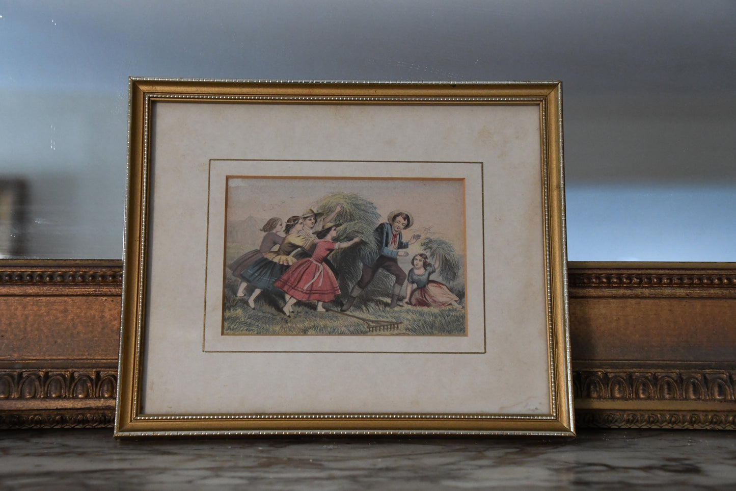 Set of 4 Antique Pastoral Prints