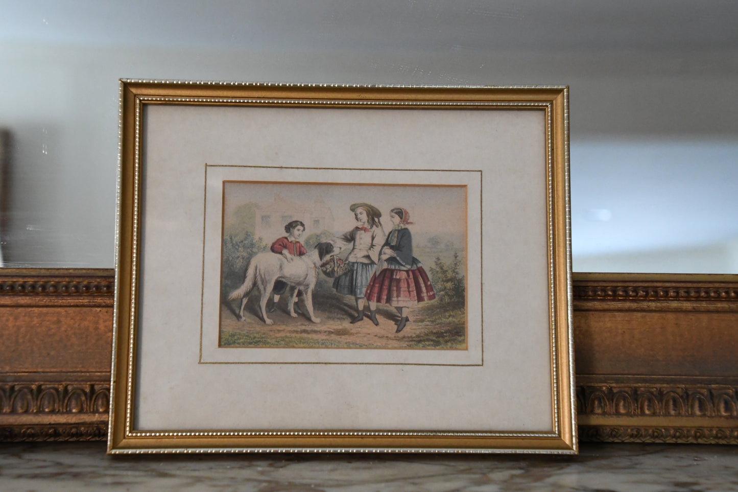 Set of 4 Antique Pastoral Prints