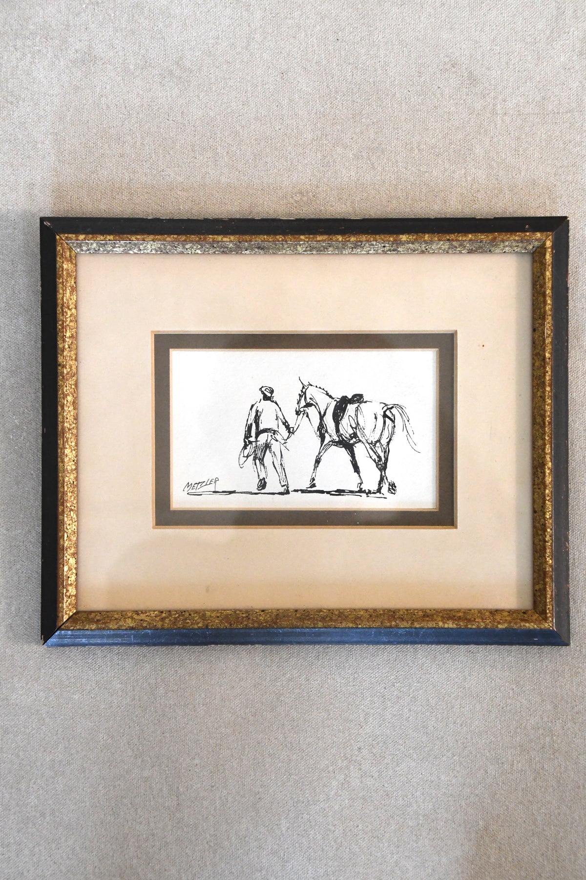Metzler Sketch – Rider Leading Horse