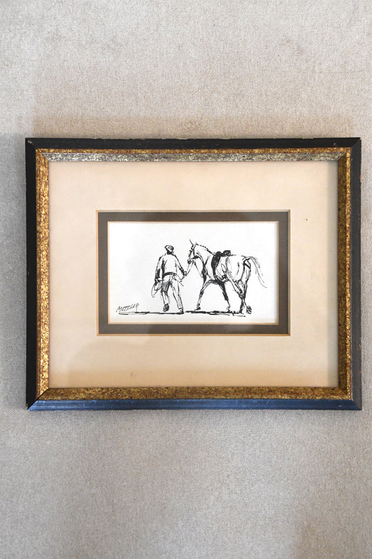 Metzler Sketch – Rider Leading Horse