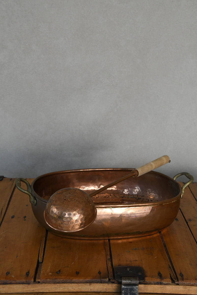 Vintage Copper Pan with Ladle