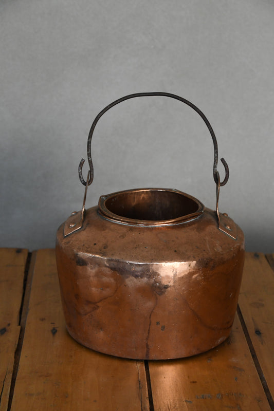 Antique Copper Kettle with Removable Compartment