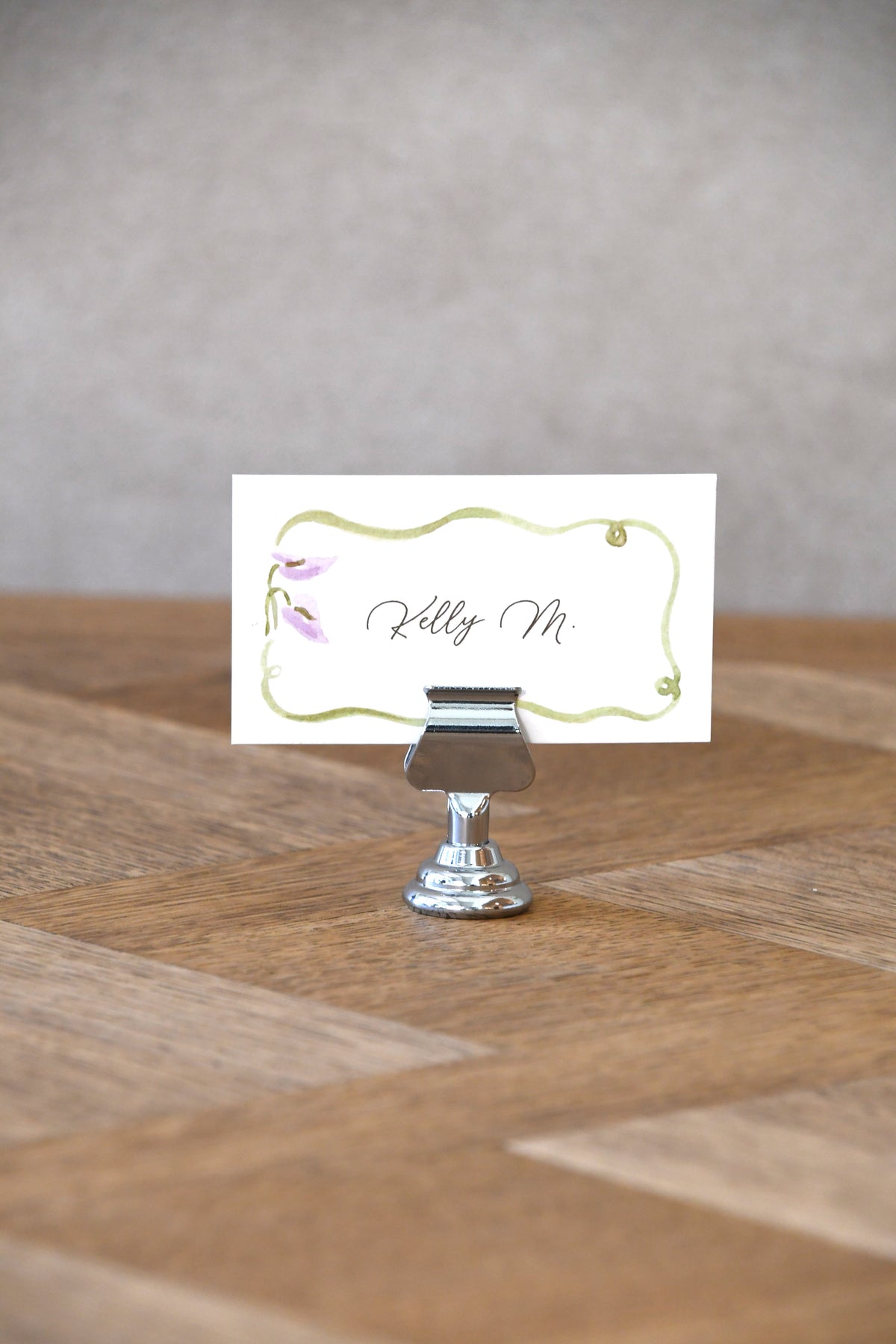 Polished Nickel Table Number Holder