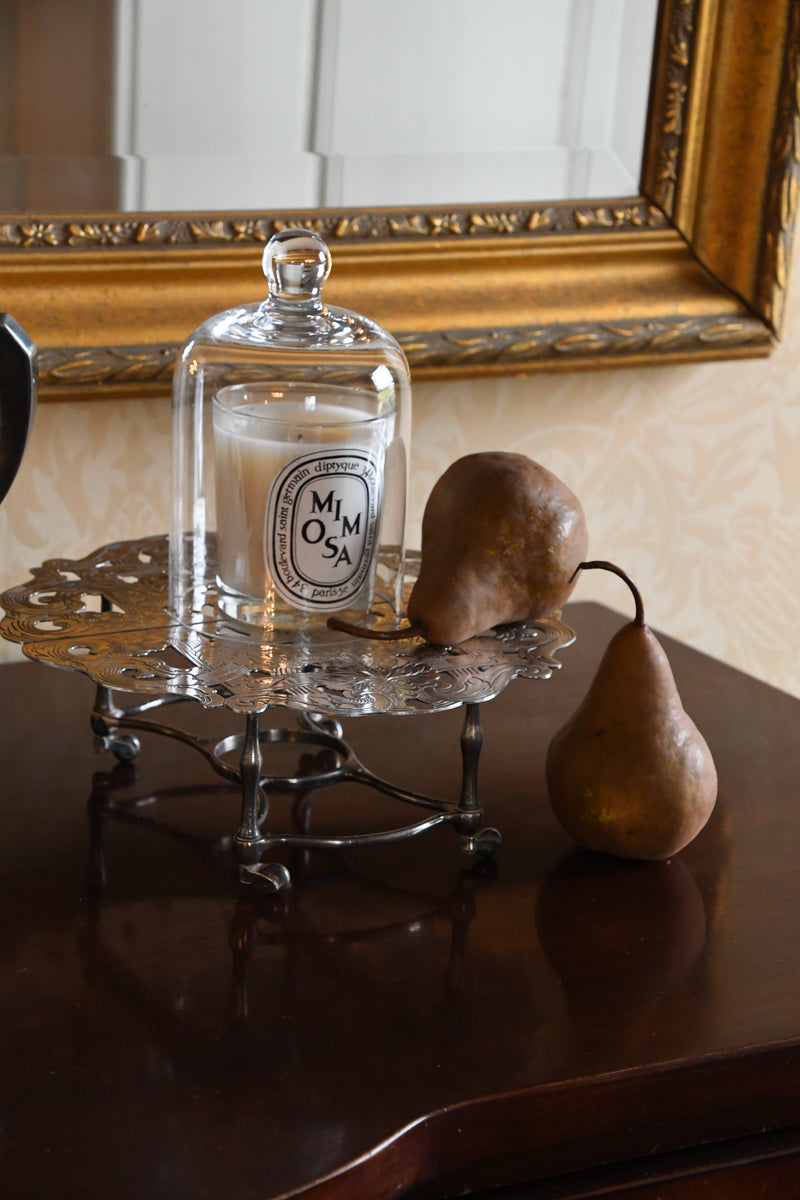 Vintage Silverplate Trivet on Castors