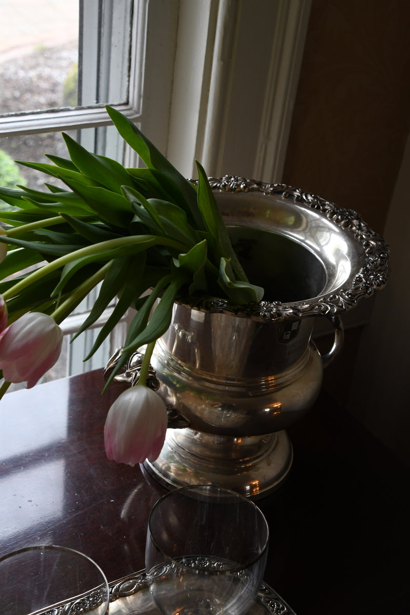 Vintage English Silverplate Trophy Urns