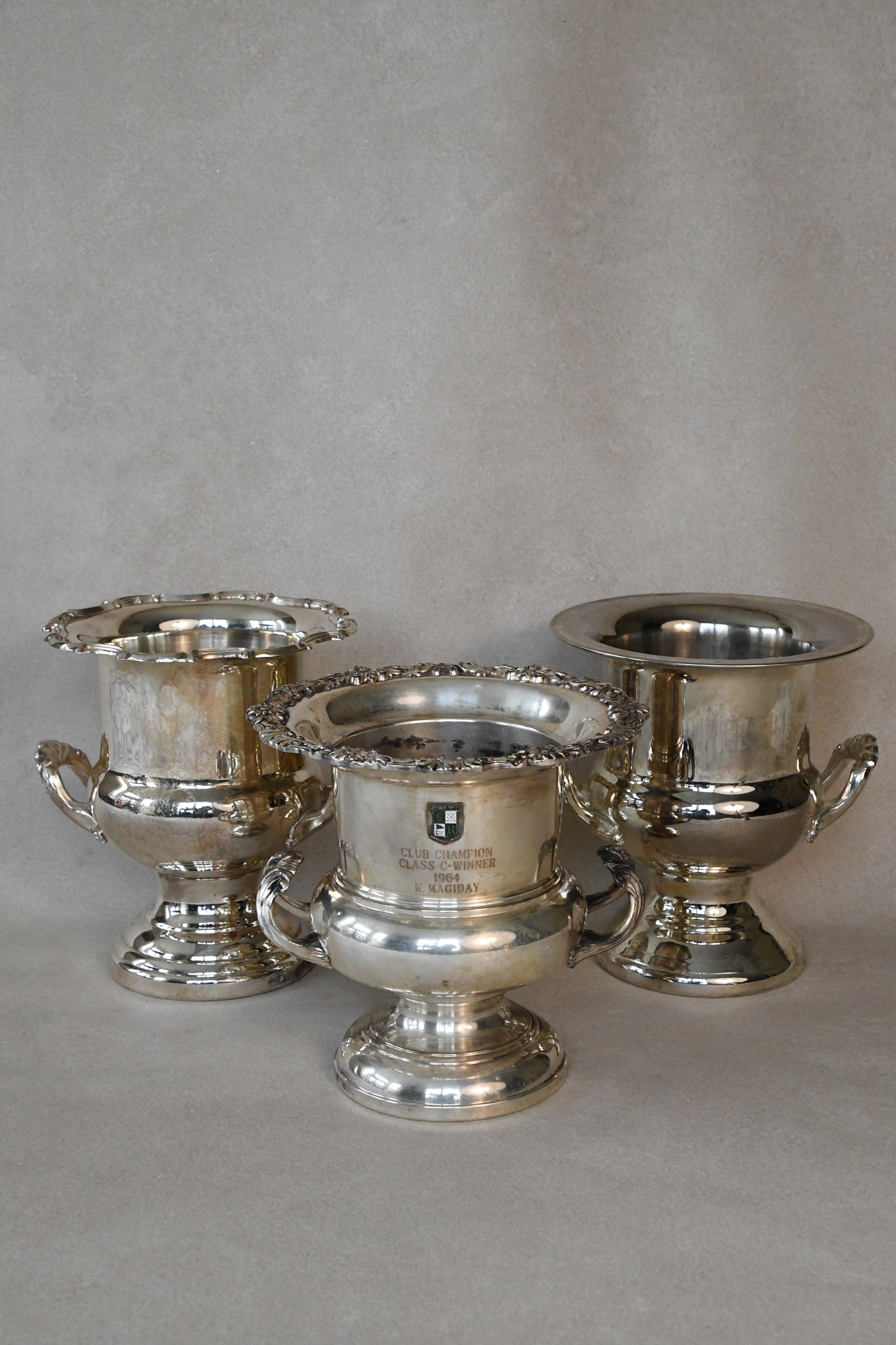 Vintage English Silverplate Trophy Urns