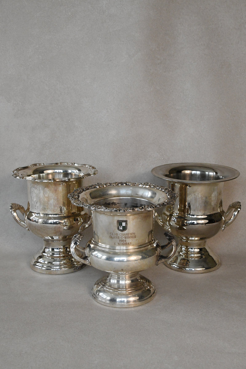 Vintage English Silverplate Trophy Urns
