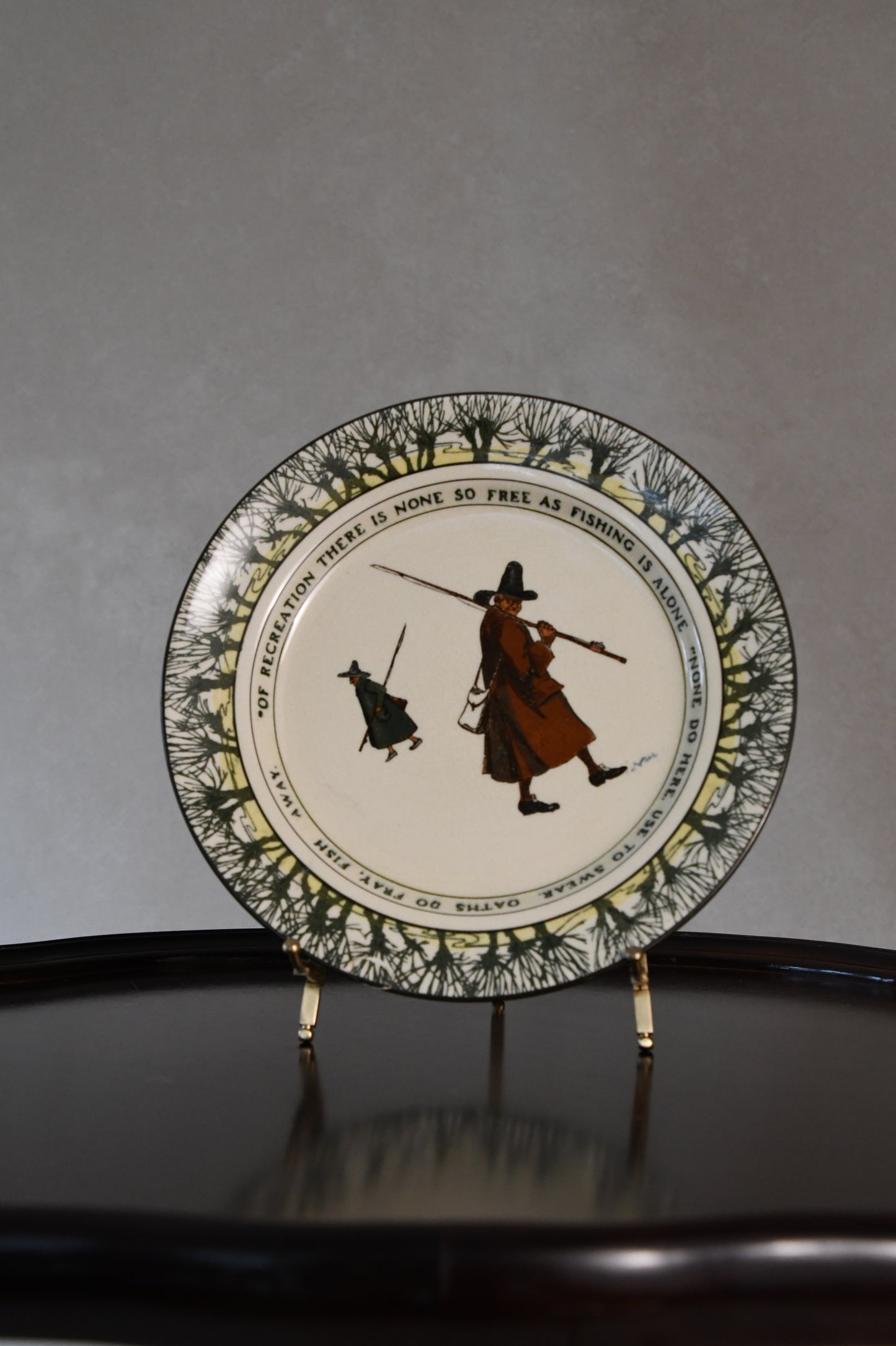 Antique Royal Doulton Isaac Walton Ware "Gallant Fishers" Plate