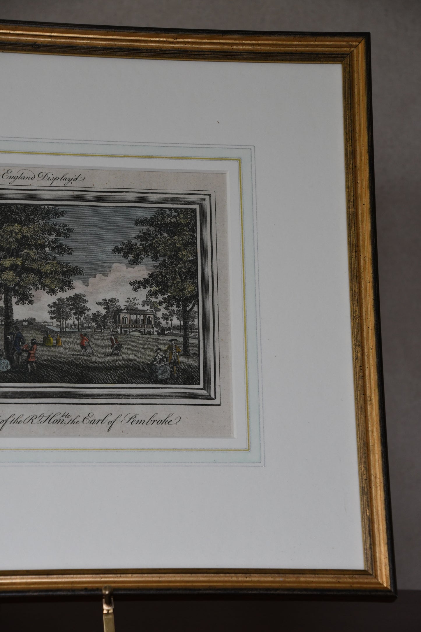 18th Century Hand Colored Print of Wilton House