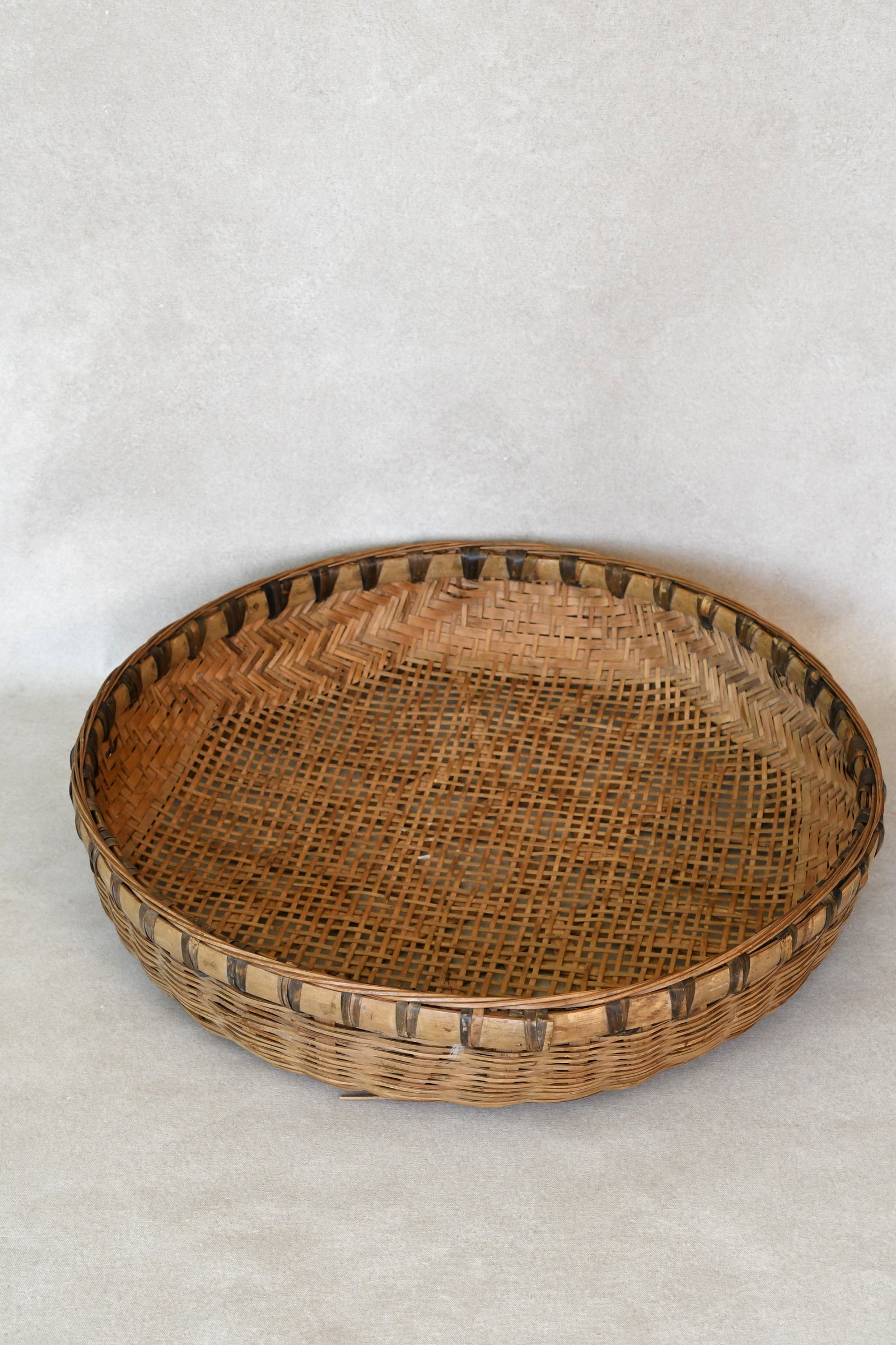 Vintage Round Woven Basket