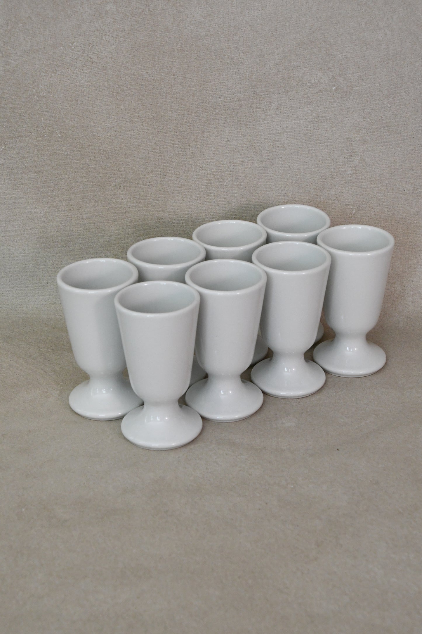 Antique Pillivuyt French Porcelain Goblets Set of 8