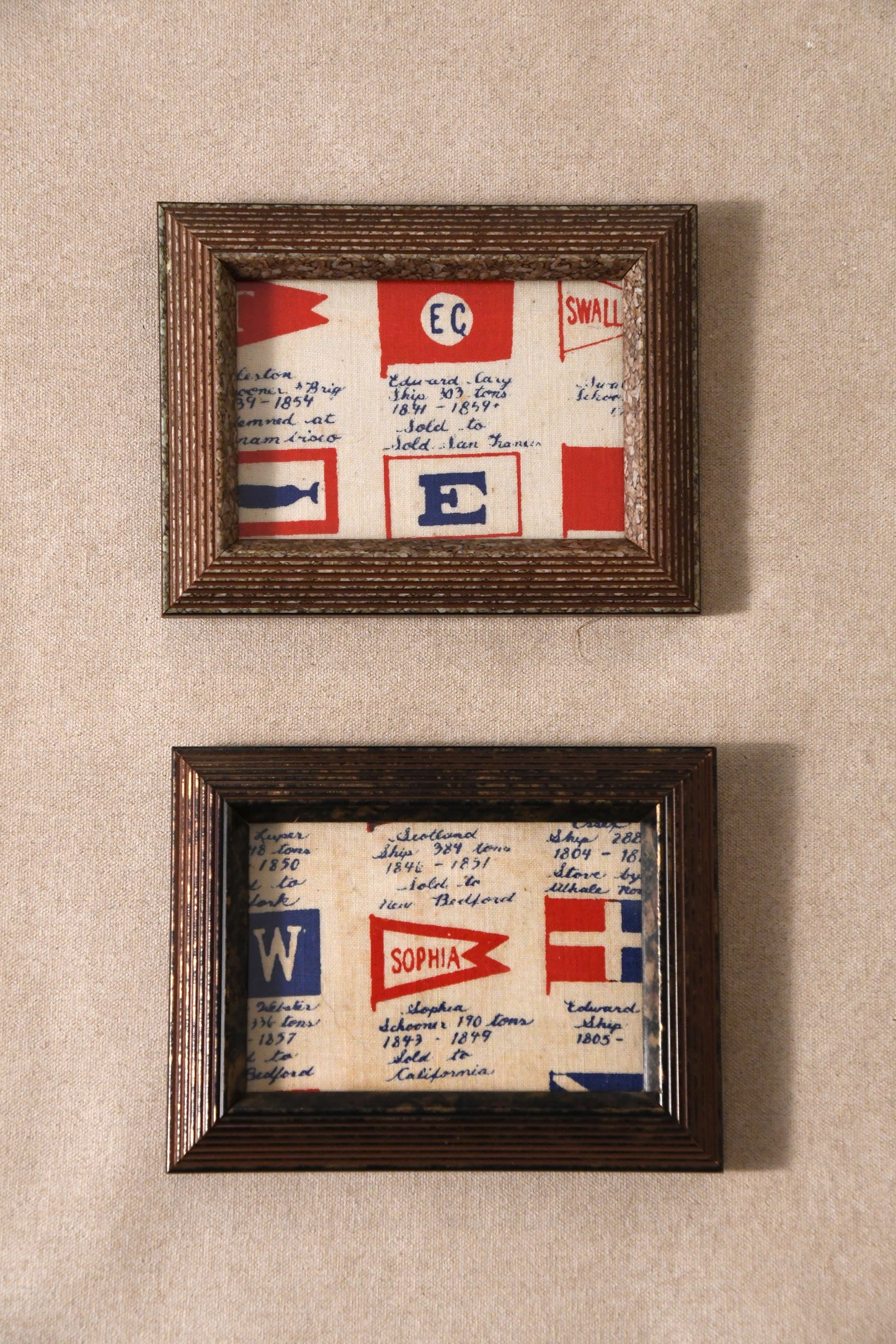 Mini Framed Vintage Linen Nantucket Postcards