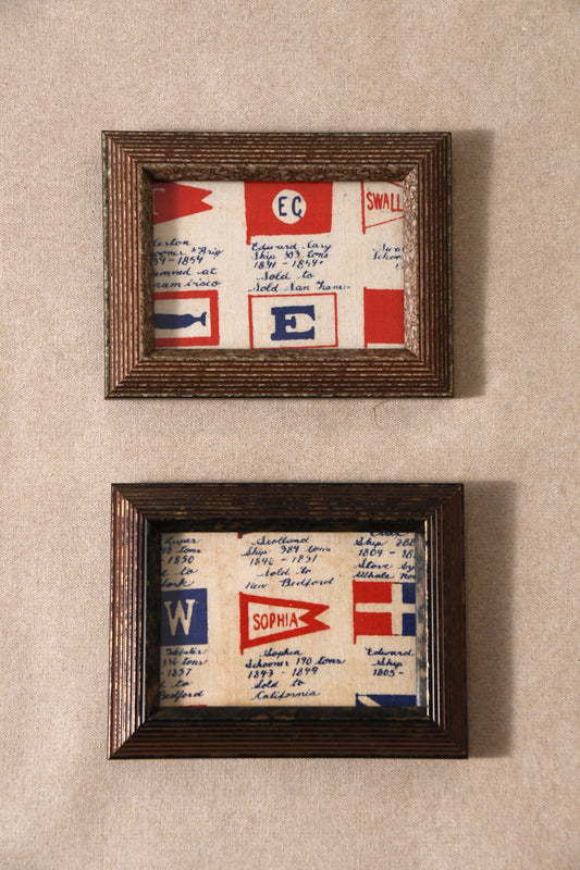 Mini Framed Vintage Linen Nantucket Postcards