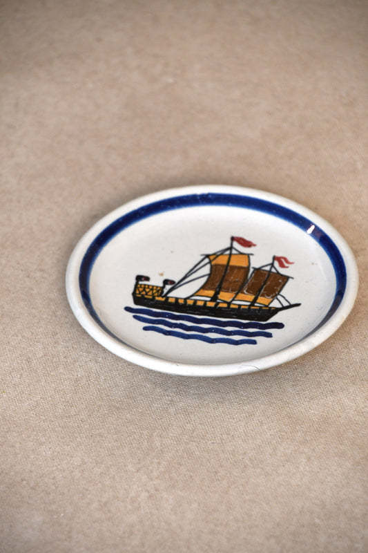 Vintage Mini French Clipper Ship Plate