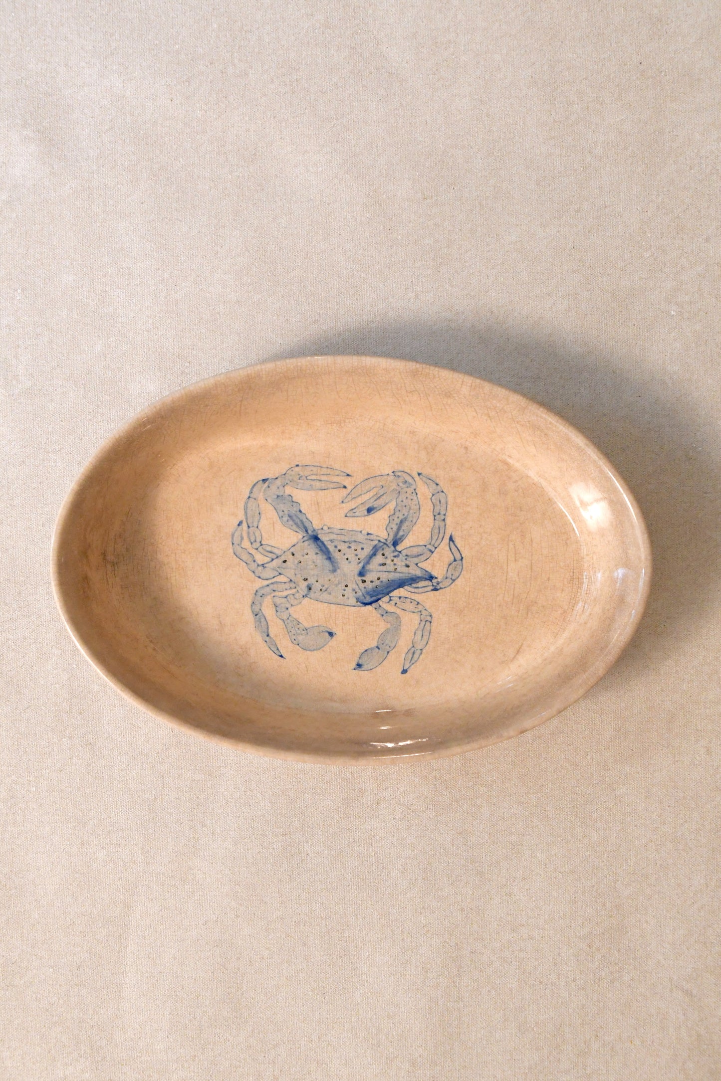 Vintage Blue Crab Casserole Dish