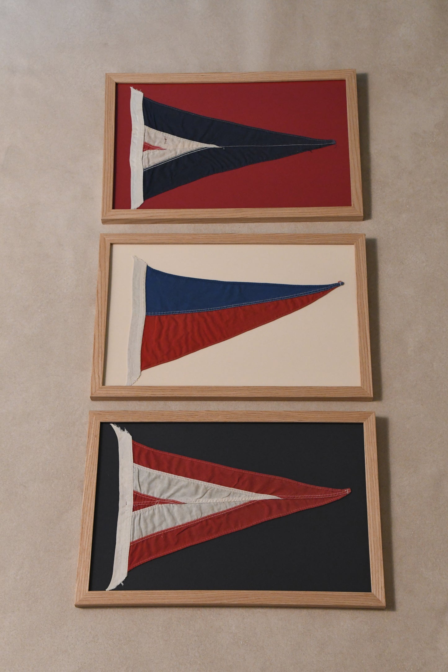 Framed Vintage Yachting Club Pennants