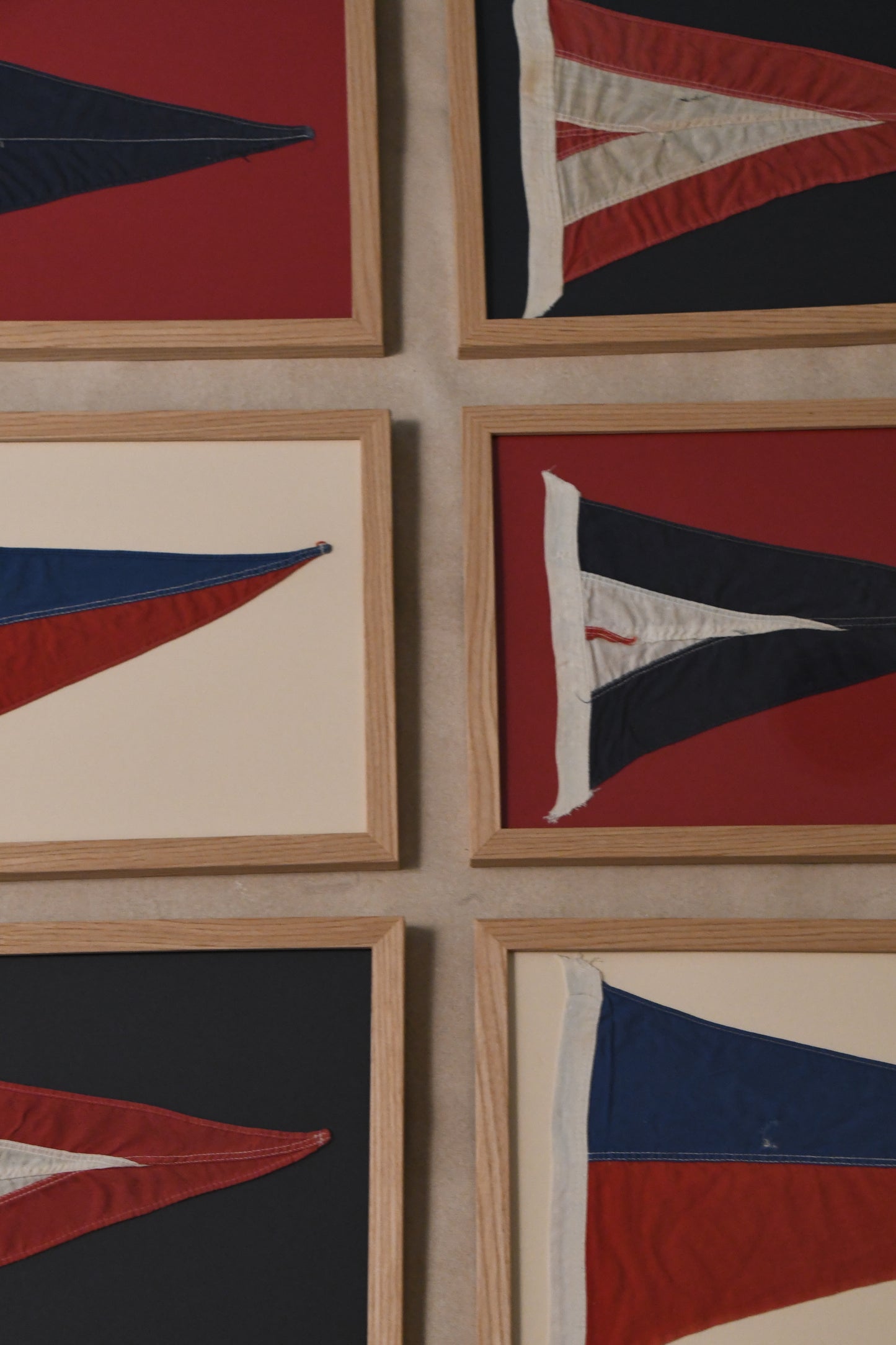 Framed Vintage Yachting Club Pennants