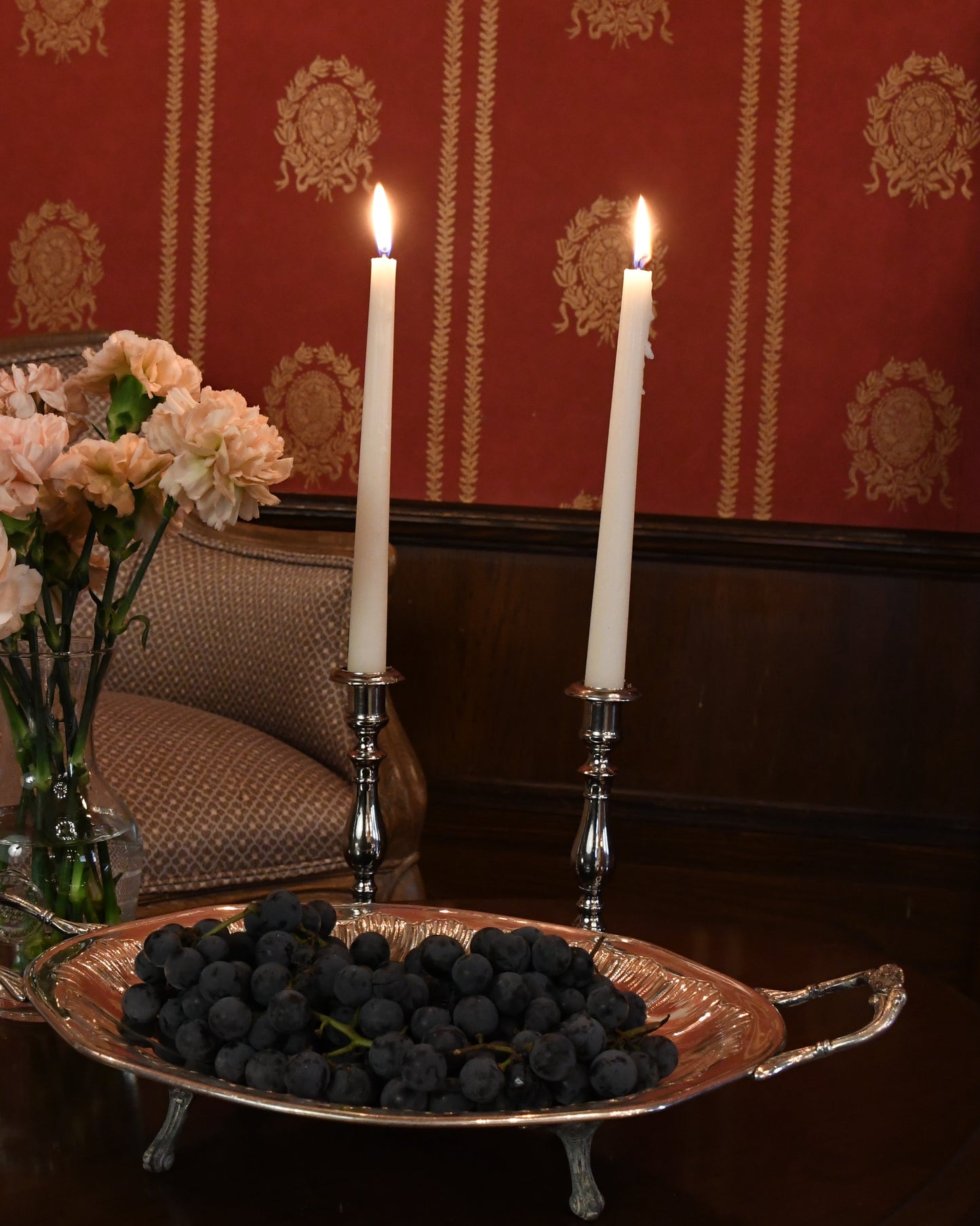 Vintage French Clawfoot Silver Plated Tray