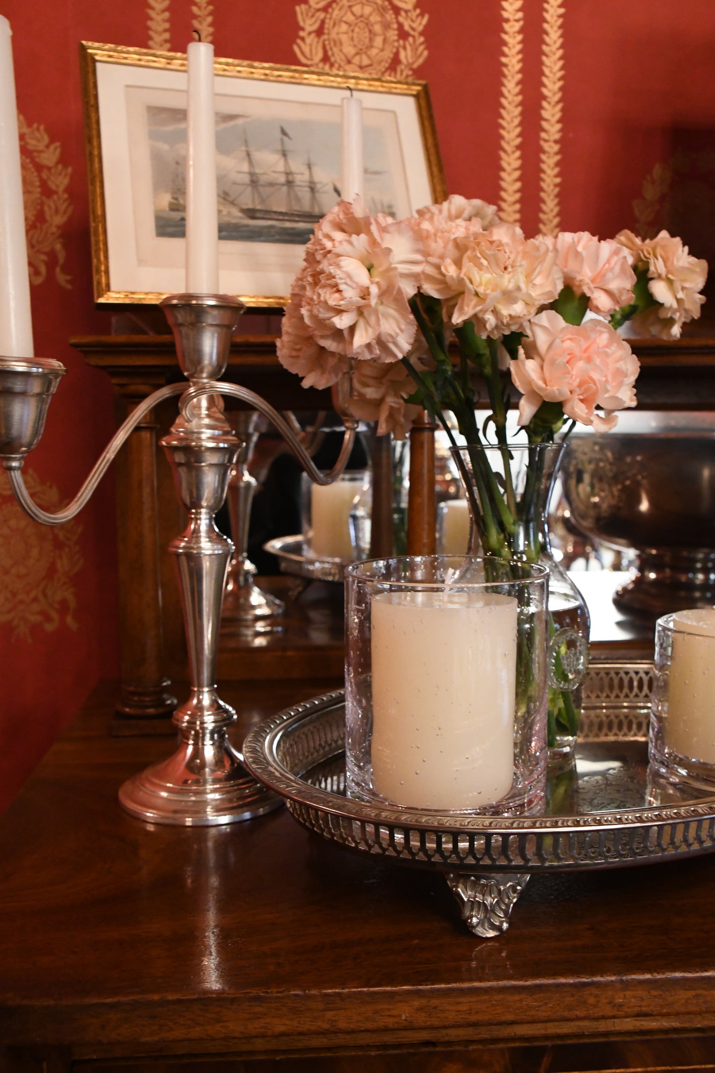 Vintage Silver Plated Footed Serving Tray