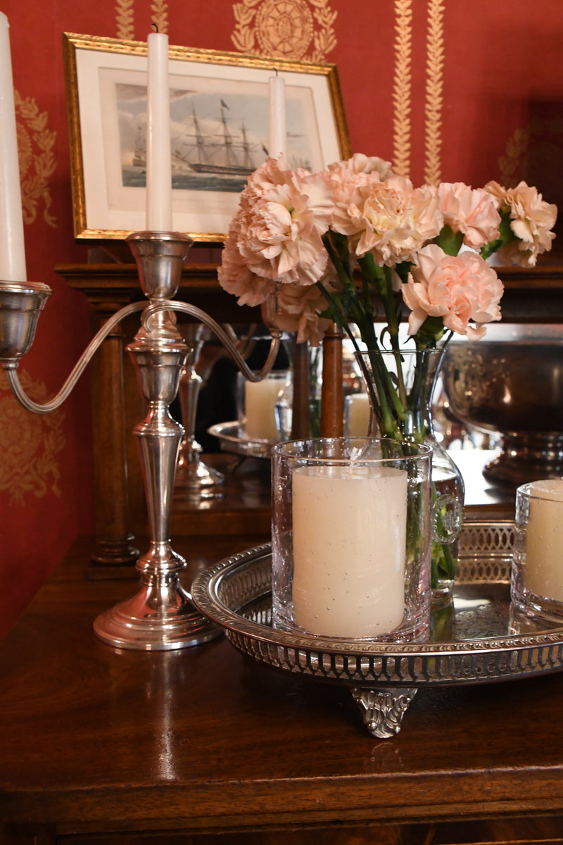 Vintage Silver Plated Footed Serving Tray