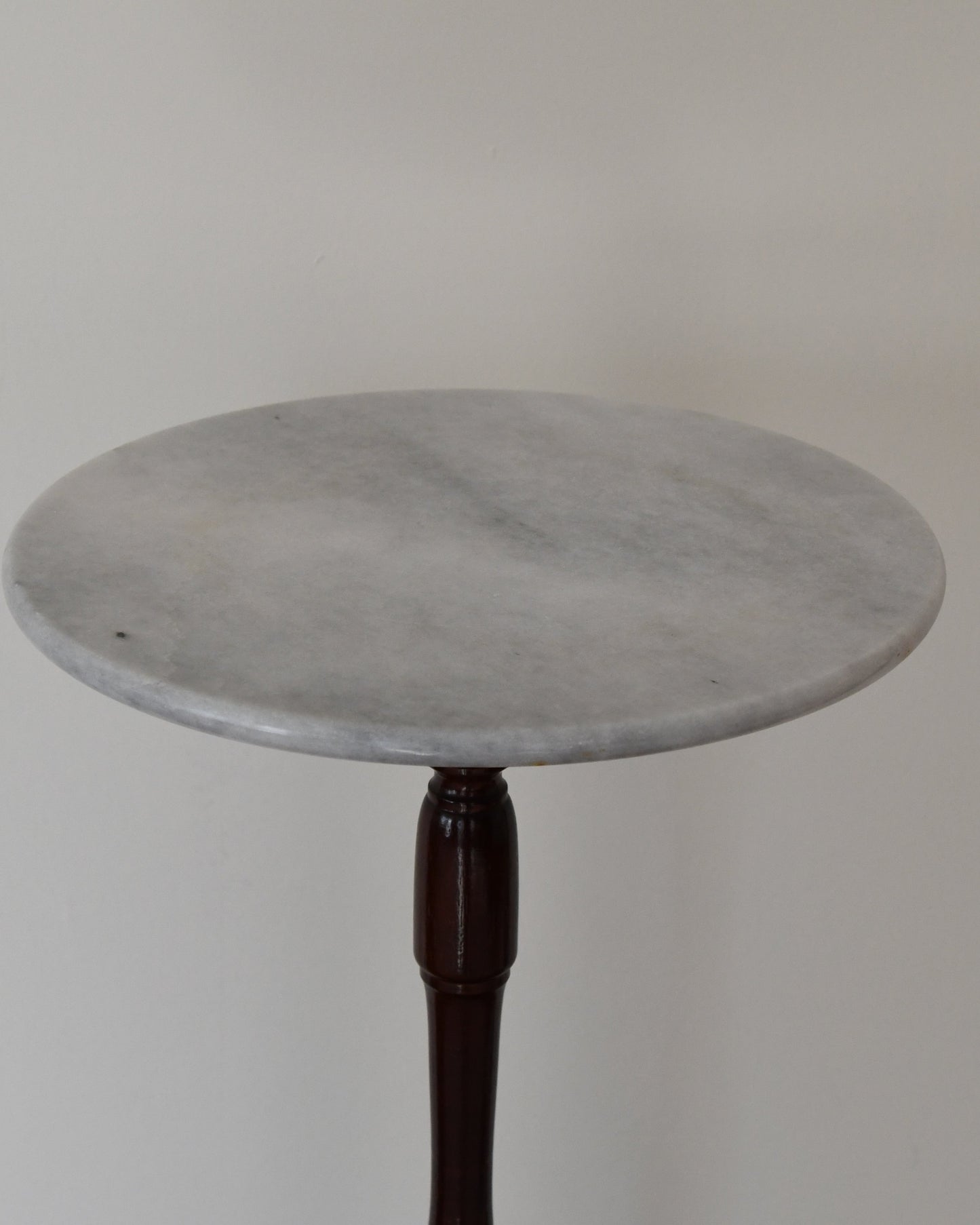 Vintage Marble Top Mahogany Pedestal Plant Stand