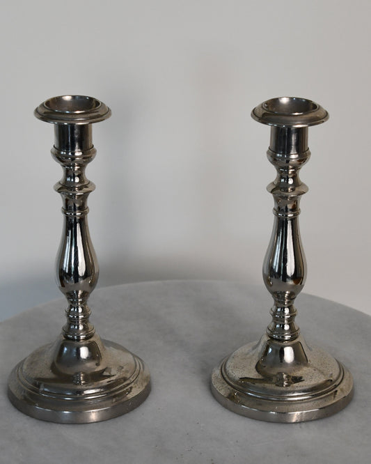 Vintage Spanish Silver Plated Candlestick Holders - Set of 2