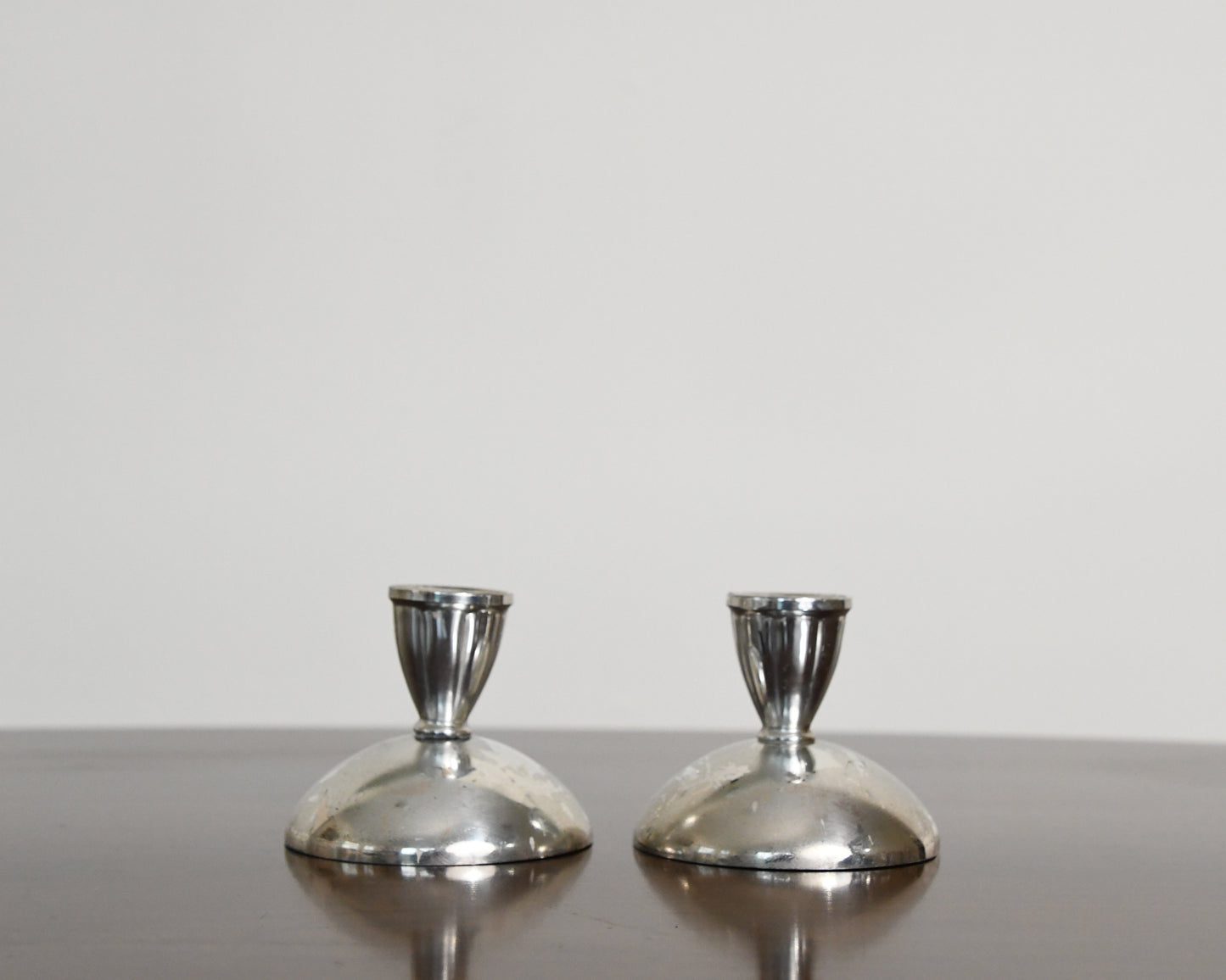 Vintage Silver Plated Small Candlestick Holders - Set of 2