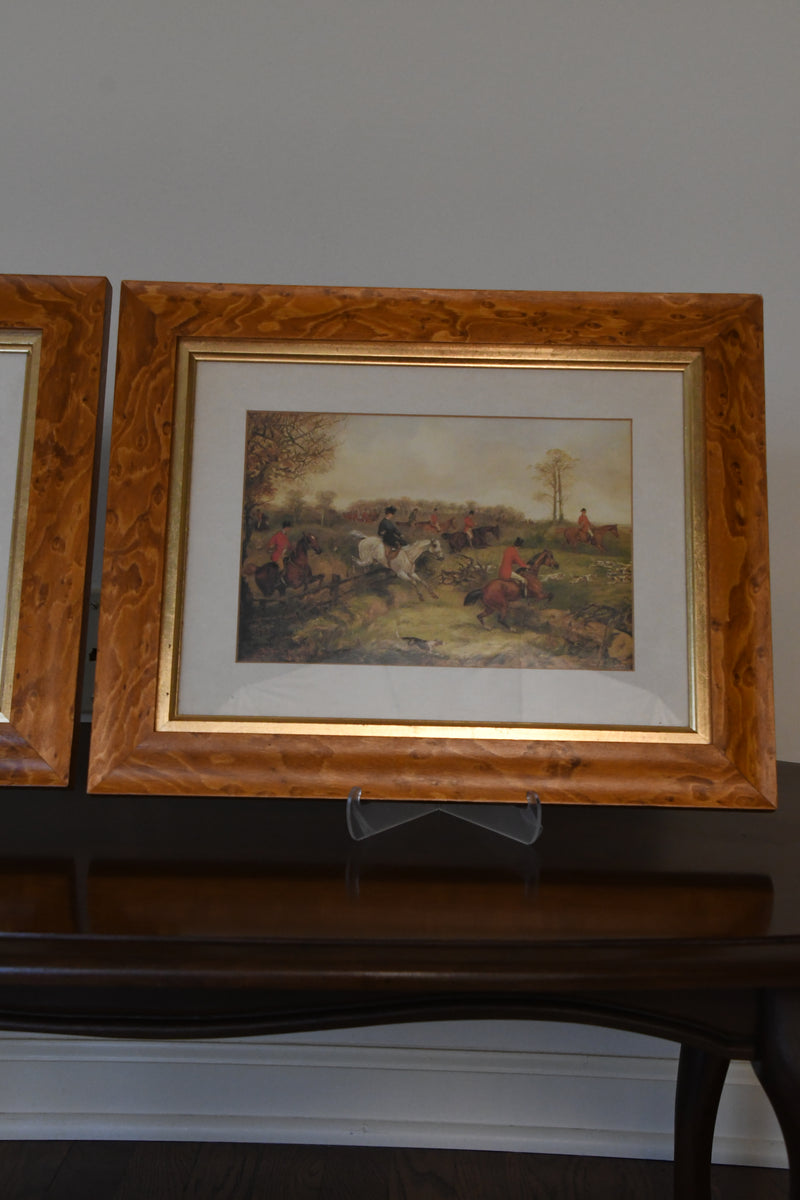 Vintage Framed Hunting Scene Prints – Set of Two