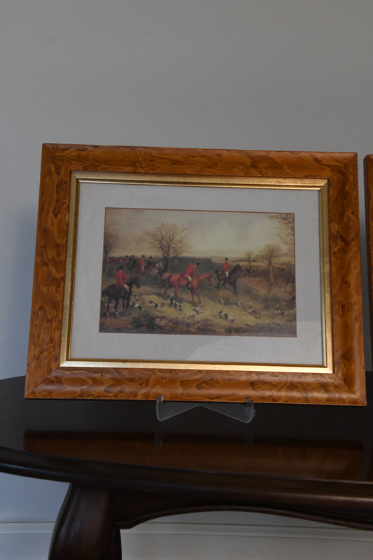 Vintage Framed Hunting Scene Prints – Set of Two