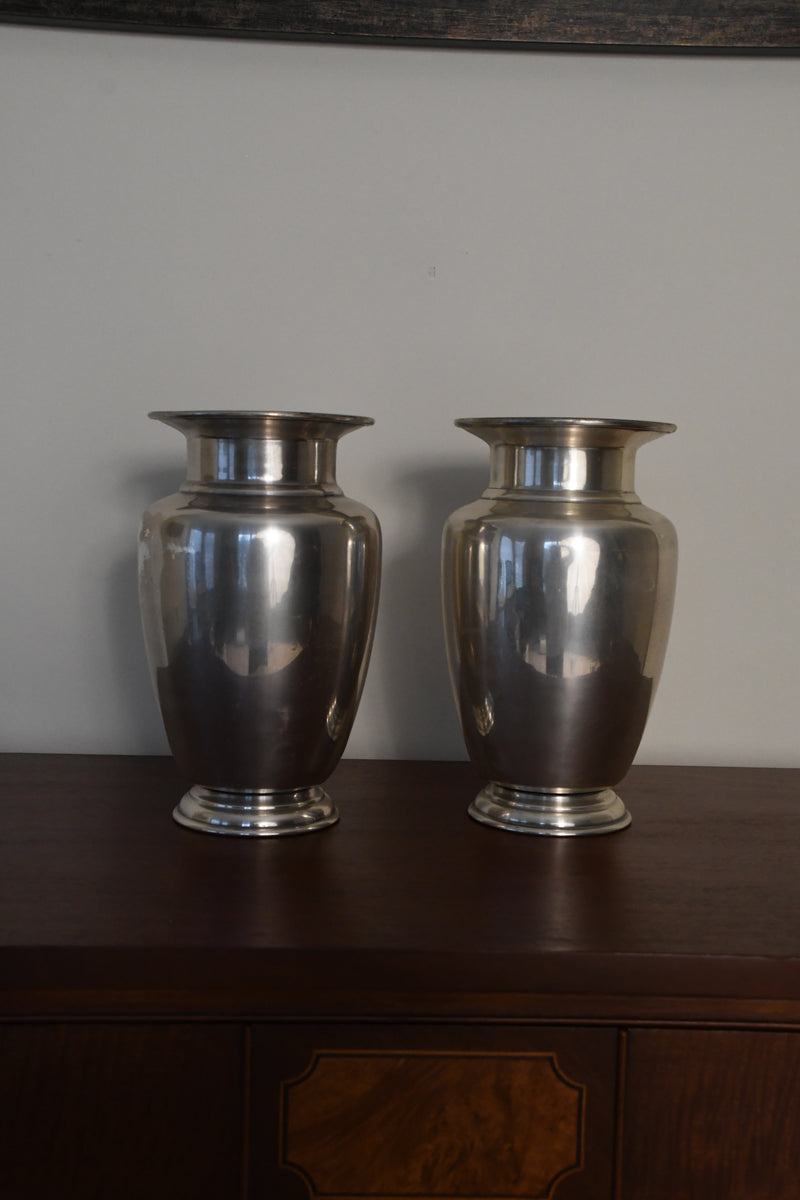 Vintage Restoration Hardware Silver Plated Vase - Set of Two