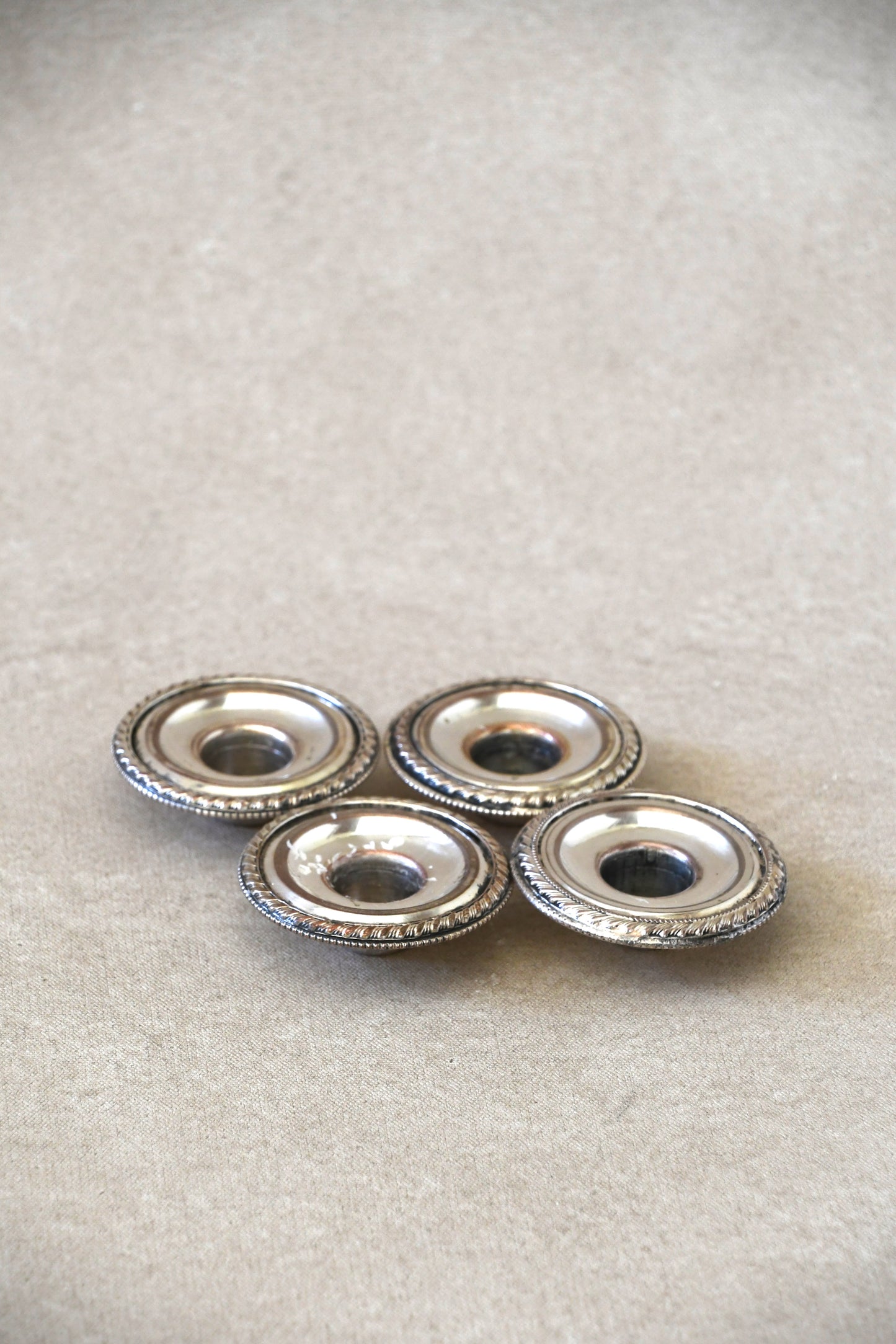 Vintage Silveplate Taper Candle Holders - Set of 4