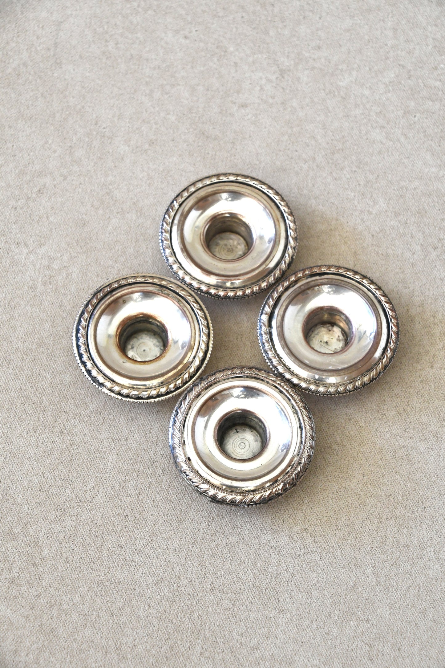 Vintage Silveplate Taper Candle Holders - Set of 4