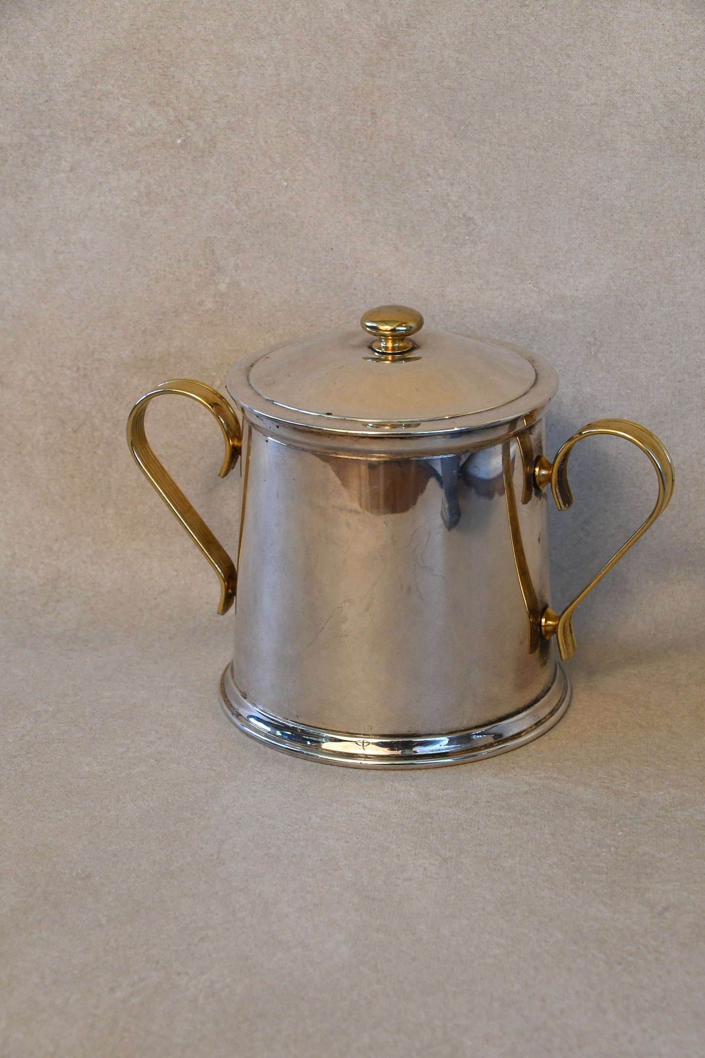 Vintage Italian Silverplate & Brass Ice Bucket