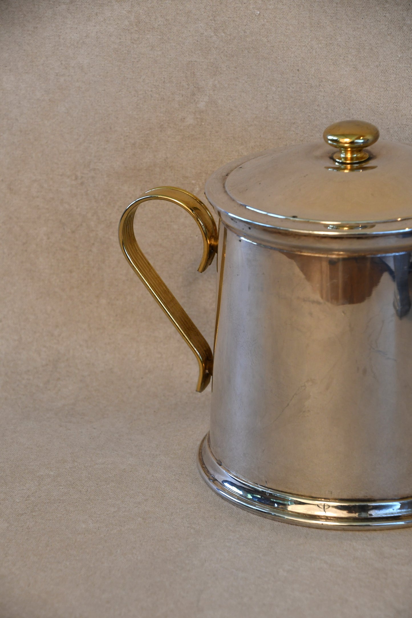 Vintage Italian Silverplate & Brass Ice Bucket