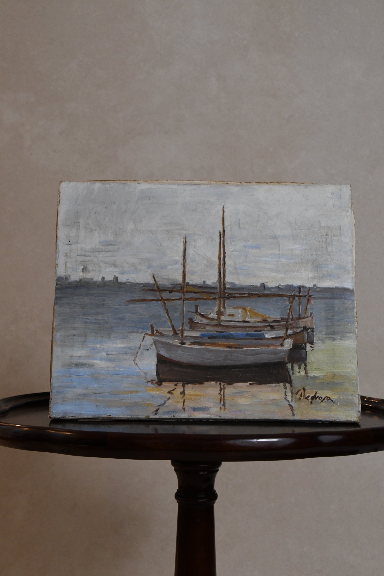 Antique Spanish Unframed Oil on Canvas