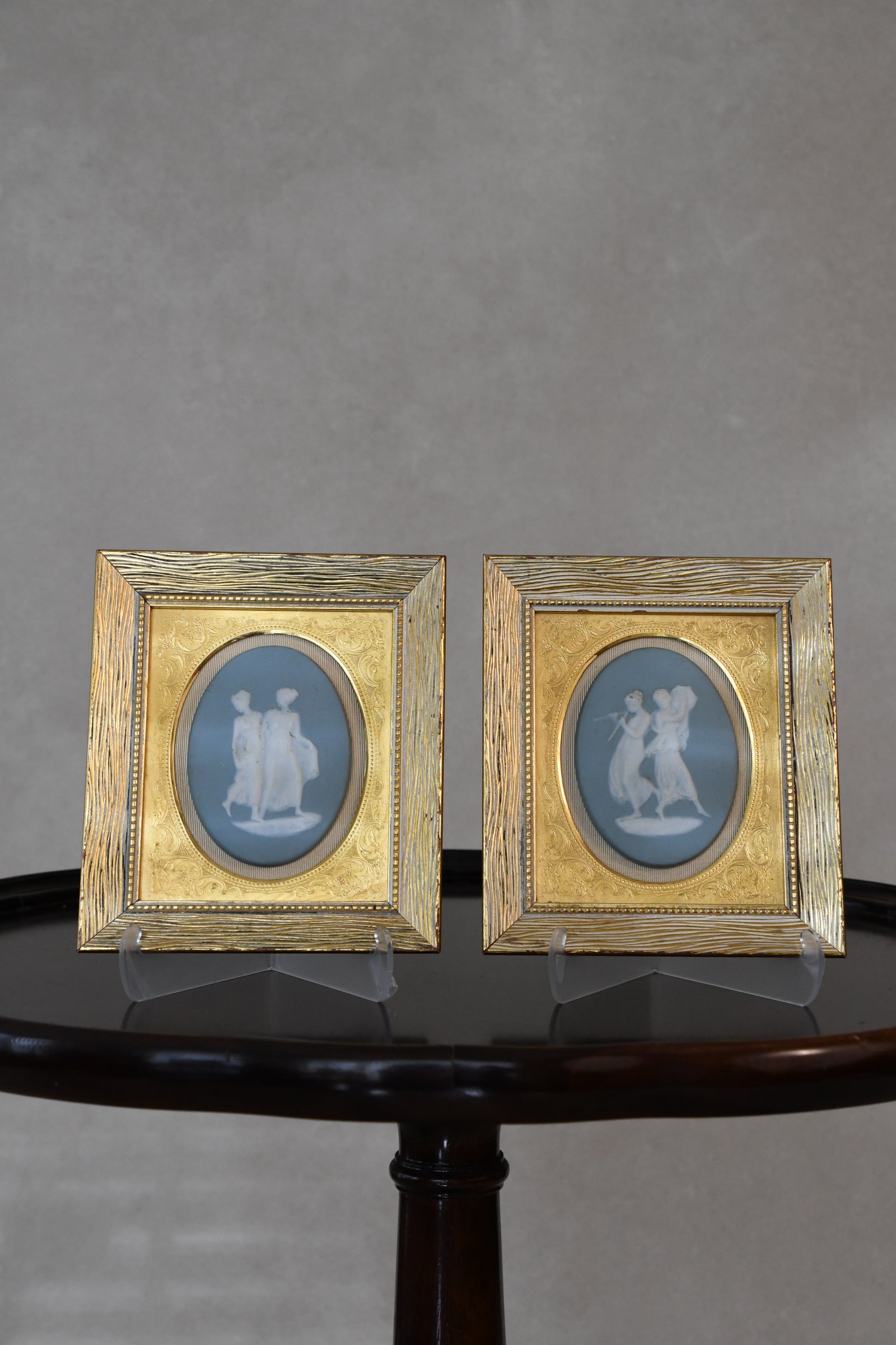 Antique Celadon Cameo Limoge China - Set of 2